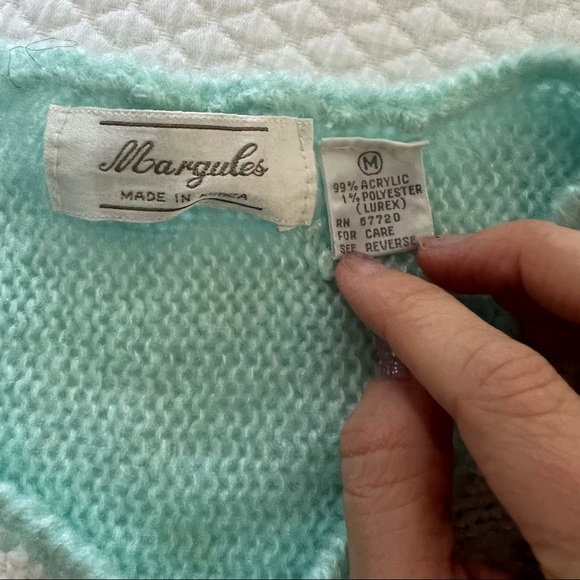 Vintage Pastel Boucle Knit Dolman Sleeve Sweater • Medium - Picture 5 of 8